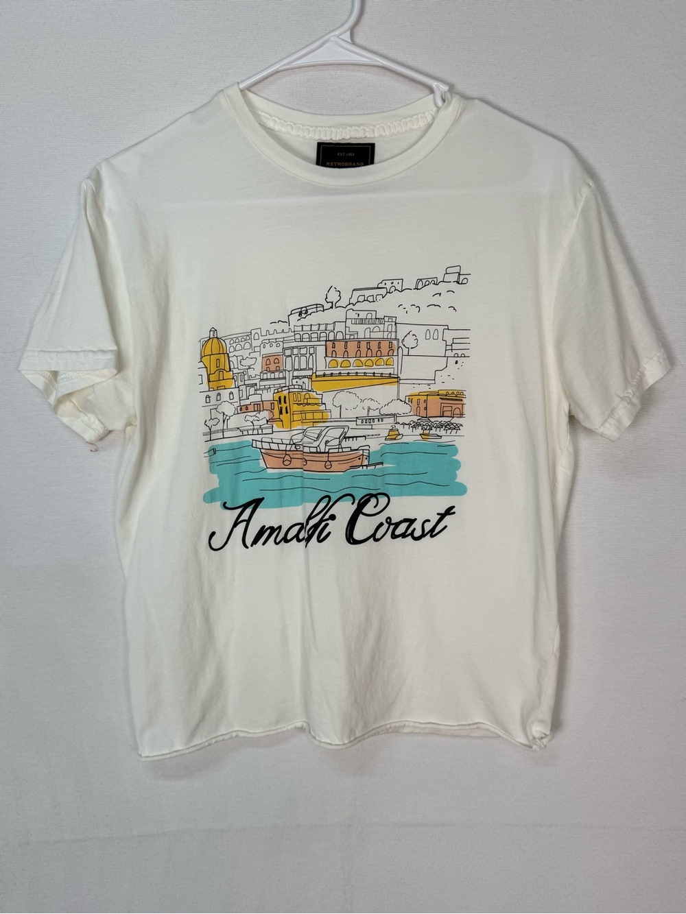 Amalfi Coast Graphic Tee - White Crew Neck